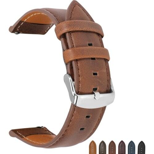 BEAFIRY Fashion Watch Band 18mm 20mm 22mm Quick Release Genuine Leather Strap Watchband for huawei fossil Brown Black Blue