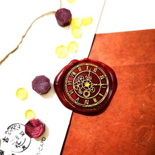 Clock wax seal stamp head vintage stamps for scrapbooking happy holidays craft stamps