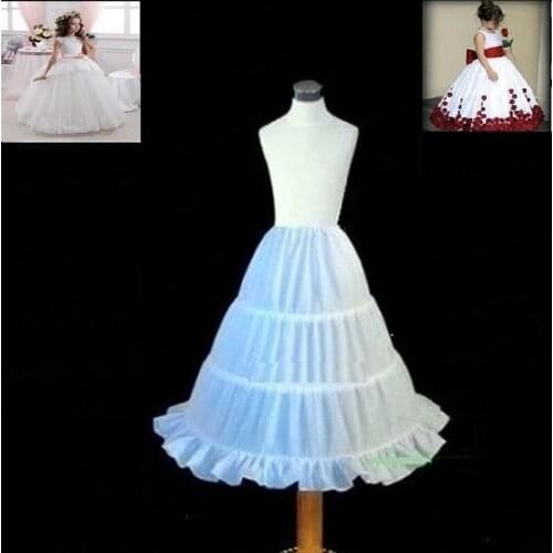 Crinoline Kids Child White Petticoat For Flower Girl Wedding Accessories Lolita 3 Hoop Skirt Underskirt Vestido De Novia