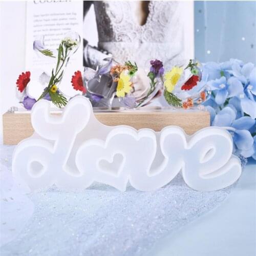 1Pcs Letters Resin Epoxy Mold DIY Crafts Casting Molds Heart Shape HOME LOVE Silicone Mould Home Decoration Handmade Molds