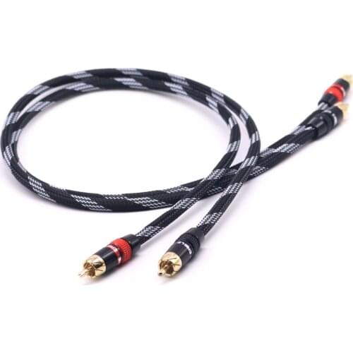 Hifi High Quality Audio Video DIY Hifi RCA Cable 4N OFC 2RCA Male to Male Audio AMP Speaker RCA Interconnector Cables