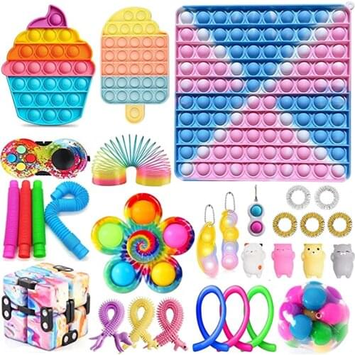 Fidget Toy Pack Push Bubble Sensory Fidget Toys,reliever Silicone Stress Reliever Toy Fidget Advent Calendar Cheap Free 2021