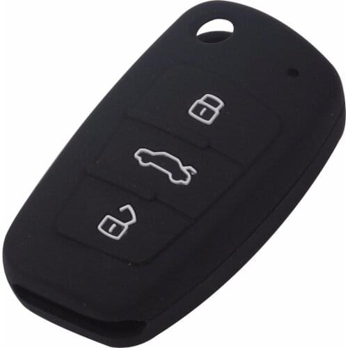 Jingyuqin 3 Buttons Silicone Automative Car Flip Folding Key Case Shell For Audi A1 A3 Q3 Q7 R8 A6L TT Key Fob