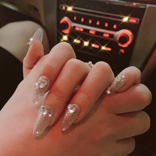 Adhesive Nail Beauty Deocr with Heart Shaped Rhinestone Detachable Attractive Fashion Glue Stype for Wedding Party SANA889