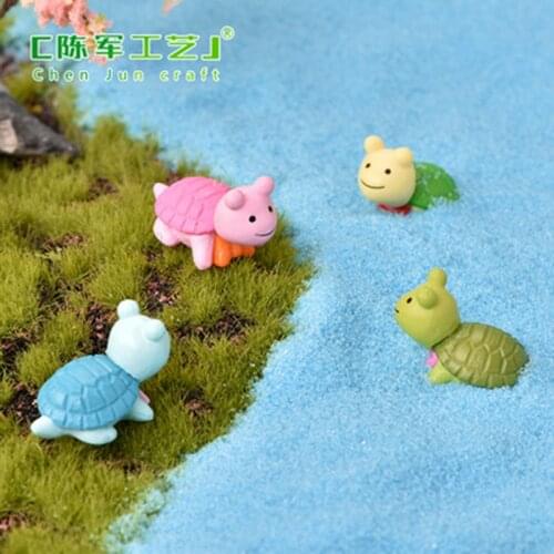 ZOCDOU 1 Piece Cute Four-color Little Tortoise Small Statue Little Figurine Crafts Figure Ornament Miniatures