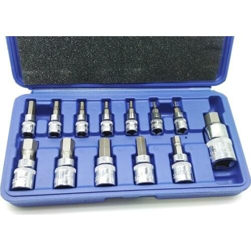 New 13pcs/set British Spanner Socket Set 1/4" 3/8" 1/2" Drive Chrome Vanadium Mirror Polished Sockets High Quality Crv Bits