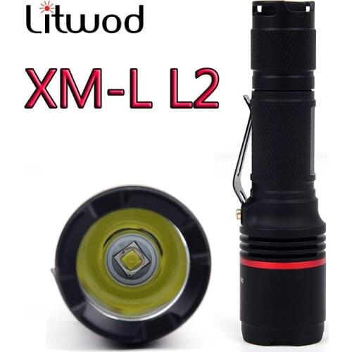 Original Cree XM-L2 U3 High Quality Led Flashlight Aluminum Light Cup Reflector Torch Waterproof IPX6 Lantern for Camping