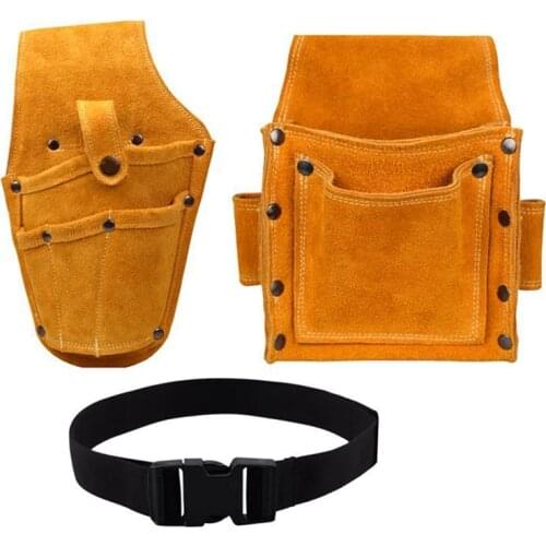 Wearable Waist Pack Electric Drill Bag Screws Nails Drill Bit Metal Parts Fishing Travel Tool Storage Bags with Belt