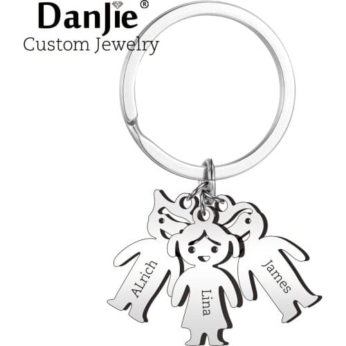 Personalized Boys Girls Children Name Engraved Keychain Custom Family Kids Parents Love Key Chain Ring Gifts