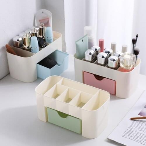 Plastic Storage Box Makeup Organizer Case Drawers Cosmetic Display Storage Organizer Office Sundries Make Up Container Boxes