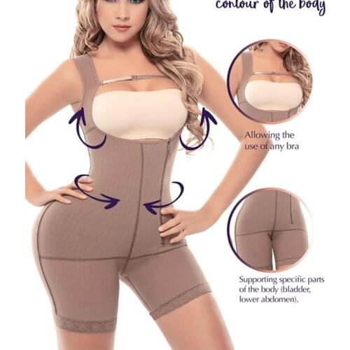 Postsurgical Slimming Braless Body Shaper Rose Brown Pants Body Shaper For Women Fajas Colombianas Corset Femme