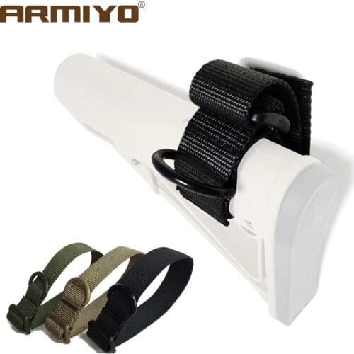 Armiyo Tactical Stock Strapping Belt Gun ButtStock Sling Adapter Rifle Strap Hunting Accessories Black Tan Green Available