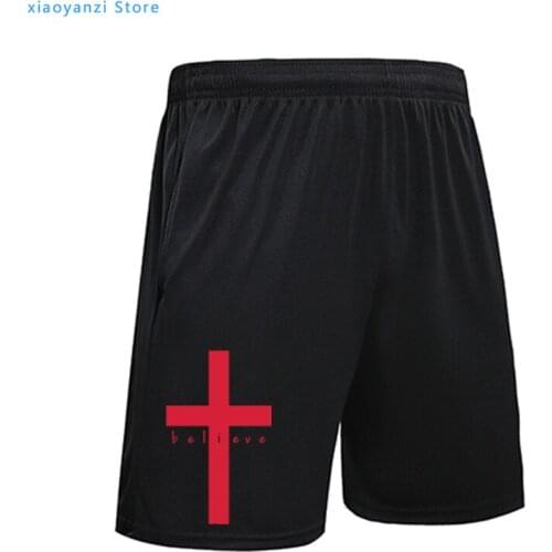 Christian running short Printing Cross Funny Summer sports Shorts Loose Fit men short pants Faith Clothing Streetwear Brand
