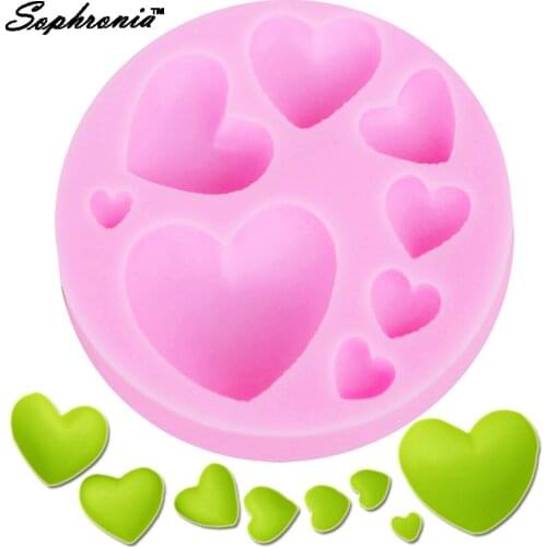 Sophronia Small Love Heart Chocolate Mold Silicone 3D Lovely Cute heart Fondant Mold Cake Chocolate Craft Cake Decorating M174