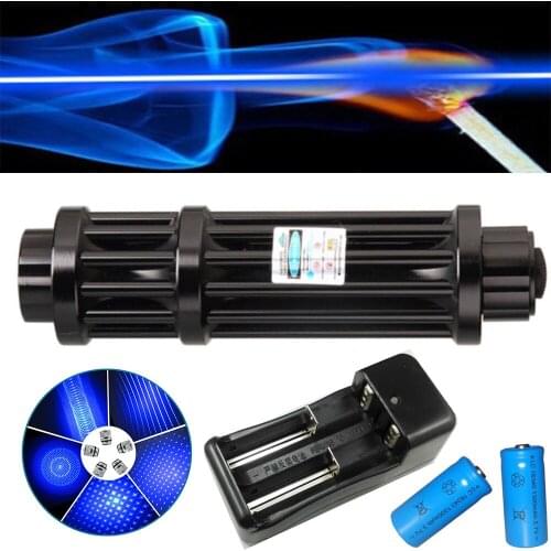 Powerful blue laser hunting laser sight, high power adjustable focus laser flashlight 017 series burning match/burning cigar