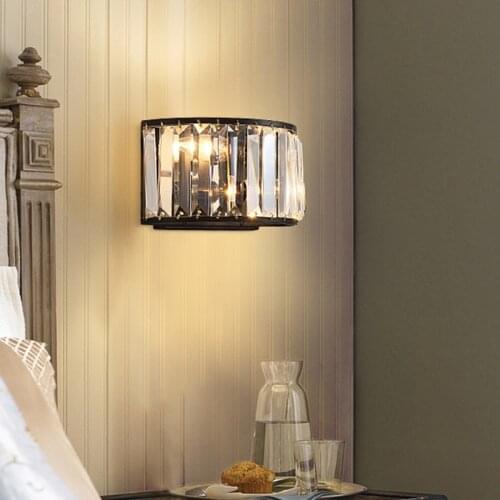 Post-modern Crystal wall lamp Nordic Creative Bedroom Bedside Lamps Glass Simple Living Room Stair Led Indoor Wall light ZM1111