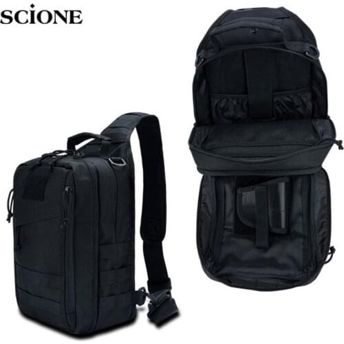 Tactical Sling Bag Pack Gun Holster Small Military Rover Shoulder Molle Assault Range Everyday Diaper Bag Gun Backpack XA253A