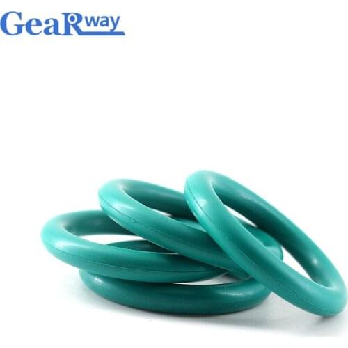 Gearway Green FKM O Ring Seal Gasket 5.7mm CS O Ring Sealing 22/25/27/30/57/58/60mm OD Oil Resistance O Ring Seal Washer