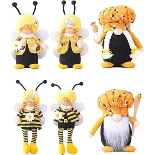 Knitted Wool Bee Festival Decoration Ornaments Creative Bee Shape Festival Decoration Dolls