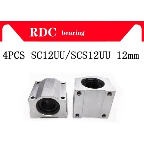 High quality 4 pcs SC12UU SCS12UU Linear motion ball bearings slide block bushing for 12mm shaft Pillow Block with CNC Parts