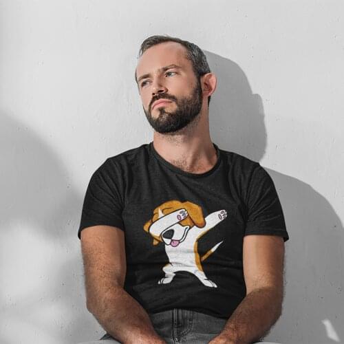 Beagle Puppy T Shirt Funny Dabbing Beagle Funny Hip Hop T-Shirt 100 Percent Cotton Graphic Tee Shirt Funny Tshirt