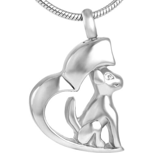 Clearance Price 5pcs Dogs In Heart Cremation Urn Neckacle For Pet Ashes Stainless Steel Keepsake Pendant Jewelry (pendant only)