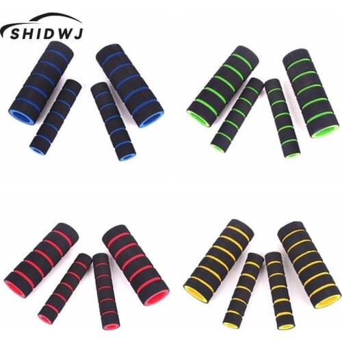 2 Pairs/4pcs Handlebar Sponge Grips High Density Sponge MTB Folding Bike Bicycle Handlebar Anti-slip Motorcycle Grip Cover