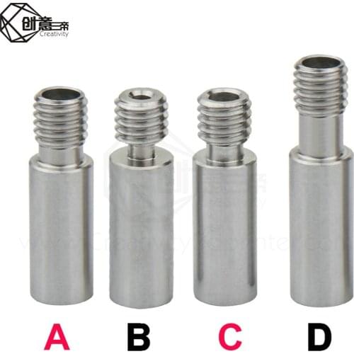 2pcs/lot Throat High Temperature Hotend Extruder for Reprap 1.75mm 3.0mm Filament DIY Stainless Steel 3D Printer Parts