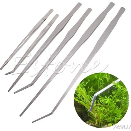 27/30/38/48cm Fish Tank Tongs Aquarium Stainless Steel Live Plant Tank Tweezers G03 Drop ship