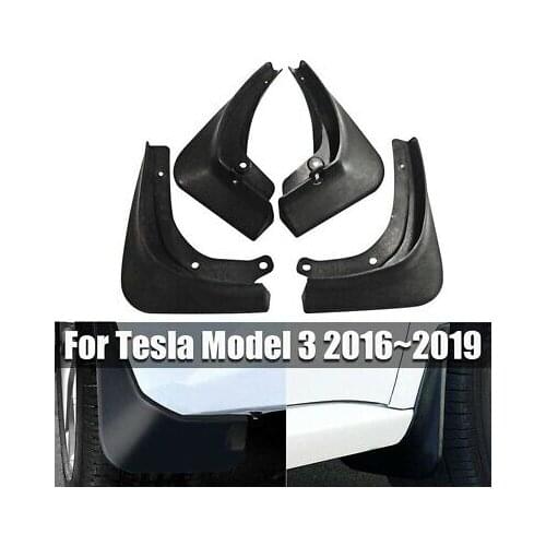 Car Mud Flaps Splash Guard Fender Mudguard For Tesla Model 3 + Fixing Screw