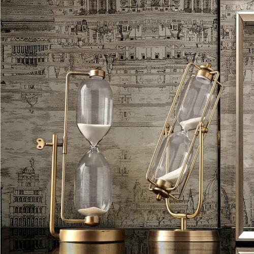 HQ Modern Type Metal Fixed/Swivel Sand Glass Sand Timer Clock Hourglass Arts And Crafts Study Bedroom Office Tableware