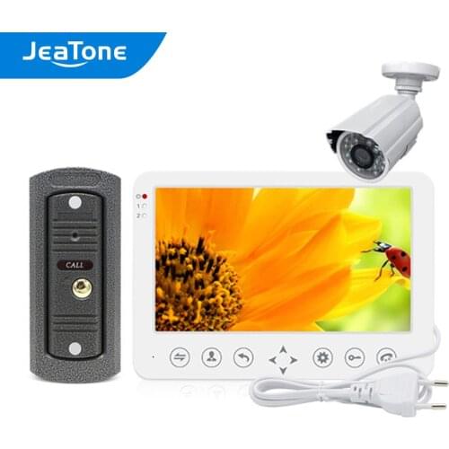 JeaTone 7" Built-in Memory 1 Outdoor Camera 1 Monitor Video DoorPhone Doorbell Intercom with Image Video Intercom