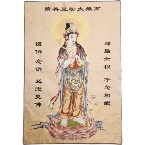China Old Tibet Silk Thang Ka Like Hanging Painting Fengshui Bodhisattva God Statue Portrait