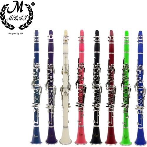 M MBAT 17-Key Clarinet Bb Tone Silver Plated Bakelite Tenor Clarinet Woodwind Instrument With Oxford Cloth Case Cleaning Cloth