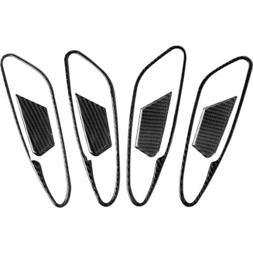 Real Carbon Fiber Interior Door Bowl Sticker Trim Fit For Alfa Romeo Giulia 2017-2019