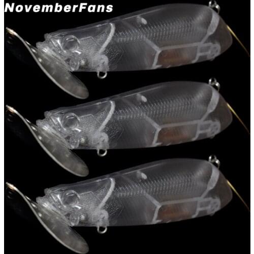 NovemberFans 3pcs/lot 110mm 36g Blank Popper Lure Fishing Tackle Hard Plastic Unpaint Topwater Metal Bill Crankbait Fishing Lure