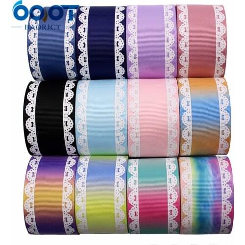 Solid Color Gradient Bilateral Flower Grosgrain Ribbons,38MM,10Yards Bow Cap DIY Accessories Decorations M-21108-19