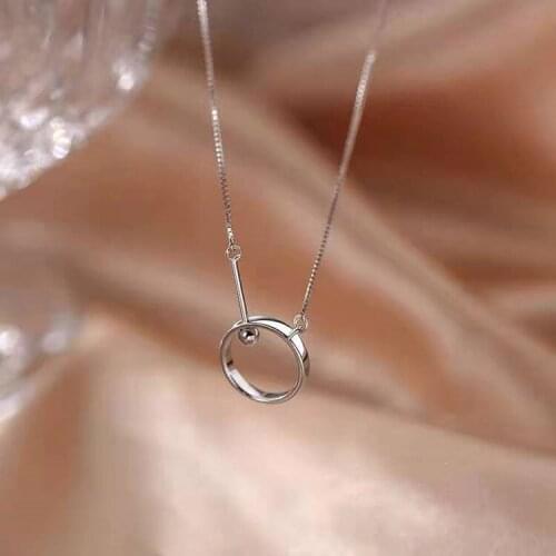 Girls Circle Clavicle Chain Necklace for Women Jewelry Silver Color Female Collares Friendship Gift jewelry stainless steel