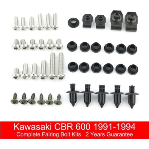 Fit For Honda CBR 600 1991 1992 1993 1994 Motorcycle Complete Fairing Bolts Kit Covering Bolt Fairing Clips Nuts Stainless Steel