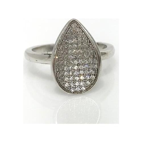 Simple Elegant Polite Drop Design Silver Ring