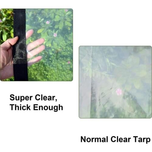Transparent Waterproof Tarpaulin Plant Cover Tarp With Grommets Tarpaulin Film Cover Durable For Garden Balcony Flower Plants