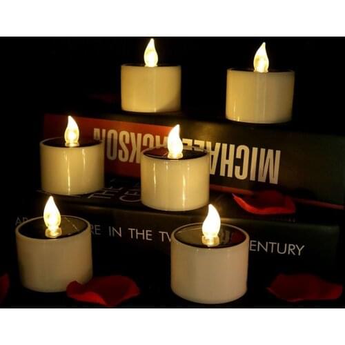 Solar Candle Light Solar Energy Power $2.07/pcs 6pcs/lot Hot Most Free Shipping LED Candles Light Flicker Wedding Romantic Decor