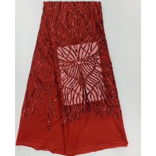 11 colors (5yards/pc) red color African sequins French net lace fabric newest design tulle lace for party dress FJL022