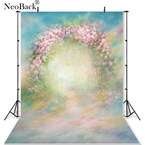 Vinyl Cloth Indoor Vintage Spring Green Floral Photography Backdrop Printed Studio Classical Portrait Photo Wedding Backgrounds