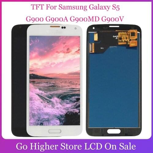 TFT For Samsung Galaxy S5 LCD G900 G900A G900MD G900V SM-G900F I9600 LCD Display + Touch Screen Digitizer Assembly