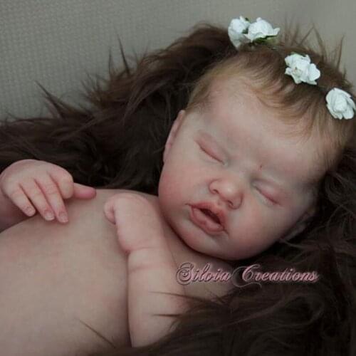 17inch Reborn baby Doll Kits Indie Soft Touch Fresh Color Unfinished bebe reborn Doll Parts with girl belly plate included