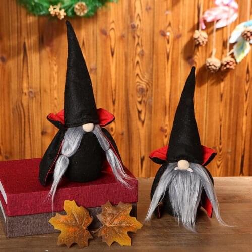 2 PcsDesktop Scene Halloween Decoration Ornaments Ghost Festival Vampire Doll Dwarf Top Hat Black Witch Nursery Room Decor