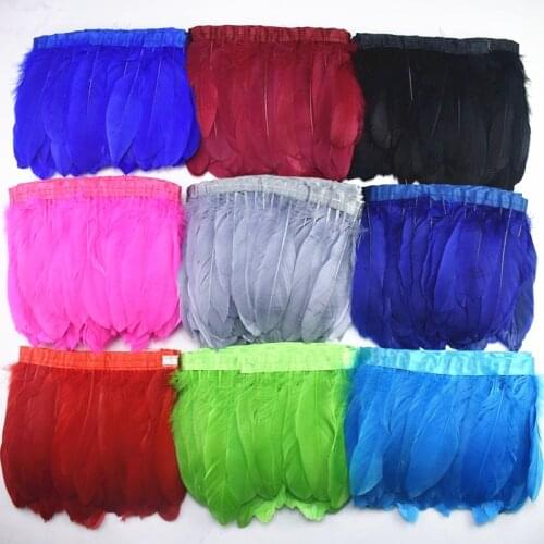 2yards Dyed Goose Feather Trim Clothing Sewing Plume Decoration Feathers for Clothes for Jewelry Making Plumas Feathers Trims