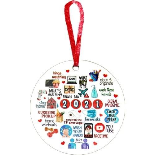 2021 Memories Christmas Tree Hanging Pendant Wooden Tree Ornaments 2021 Family Pendant Christmas Tree Pendants Clever