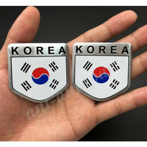 2x Korea Korean Flag Car Trunk Emblem Badge Motorcycle Sticker Decals Fairing